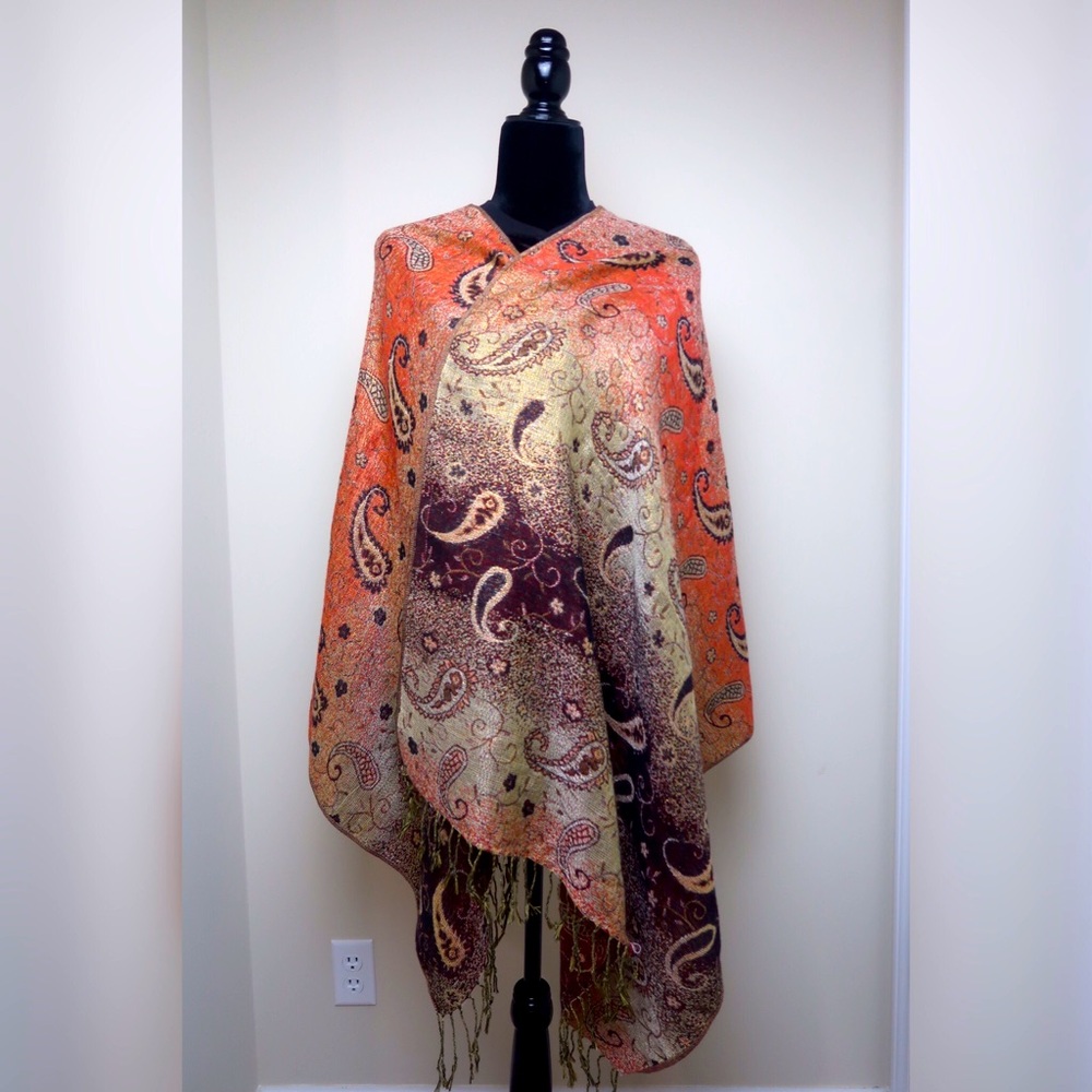 Women’s Metalic/Printed Shawl, Wrap , Scarf